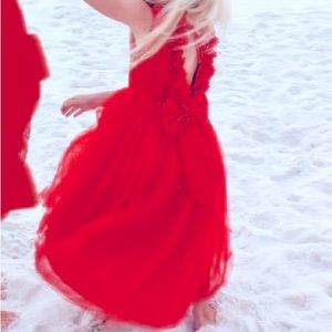 Trish Scully Child size 7 red tulle dress